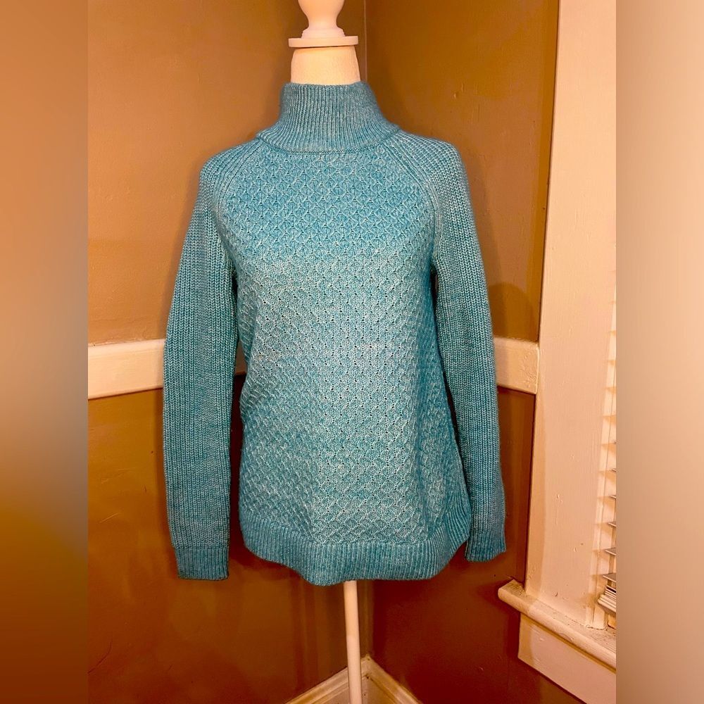 Talbots Small TEXTURED STITCH SWEATER EUC Out of Stock Online Blue Sweater